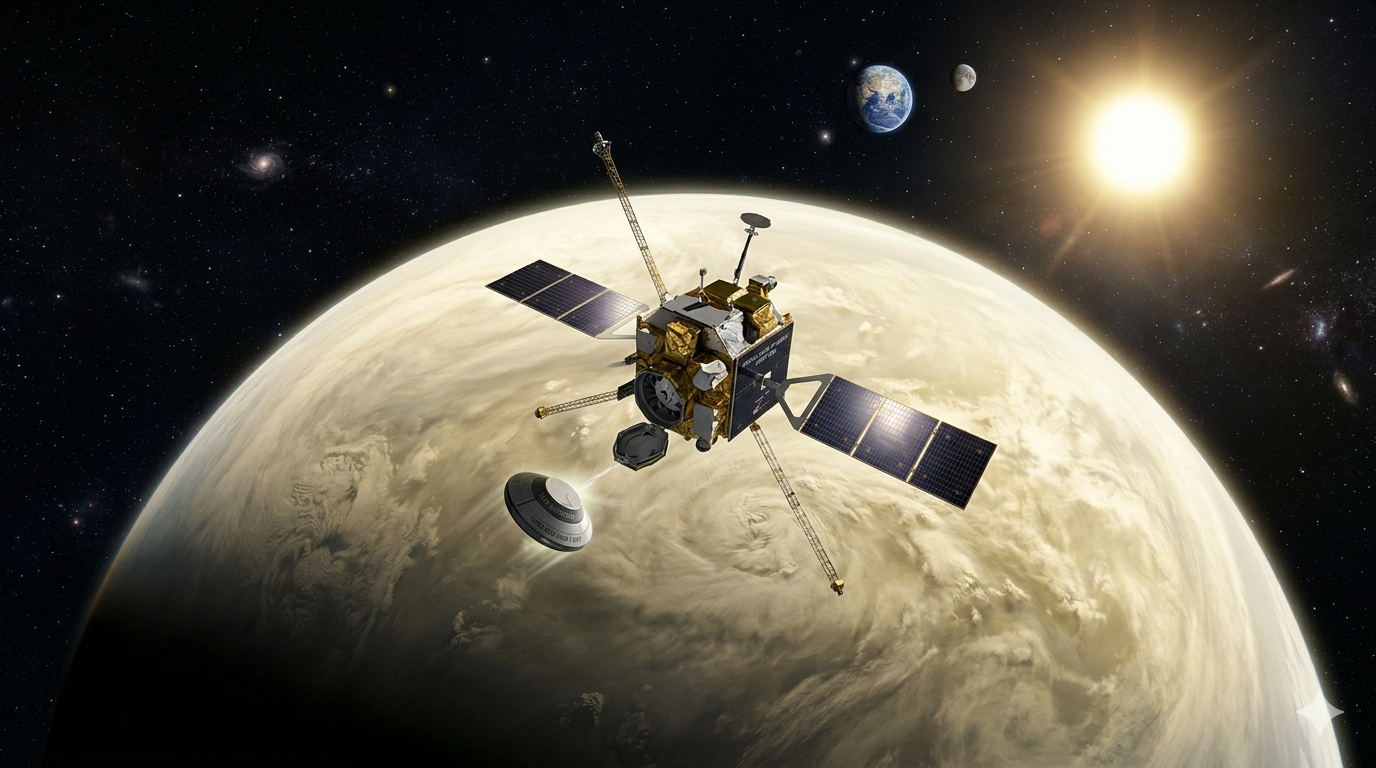 Venus — Illustration of a satellite Orbit around the venus