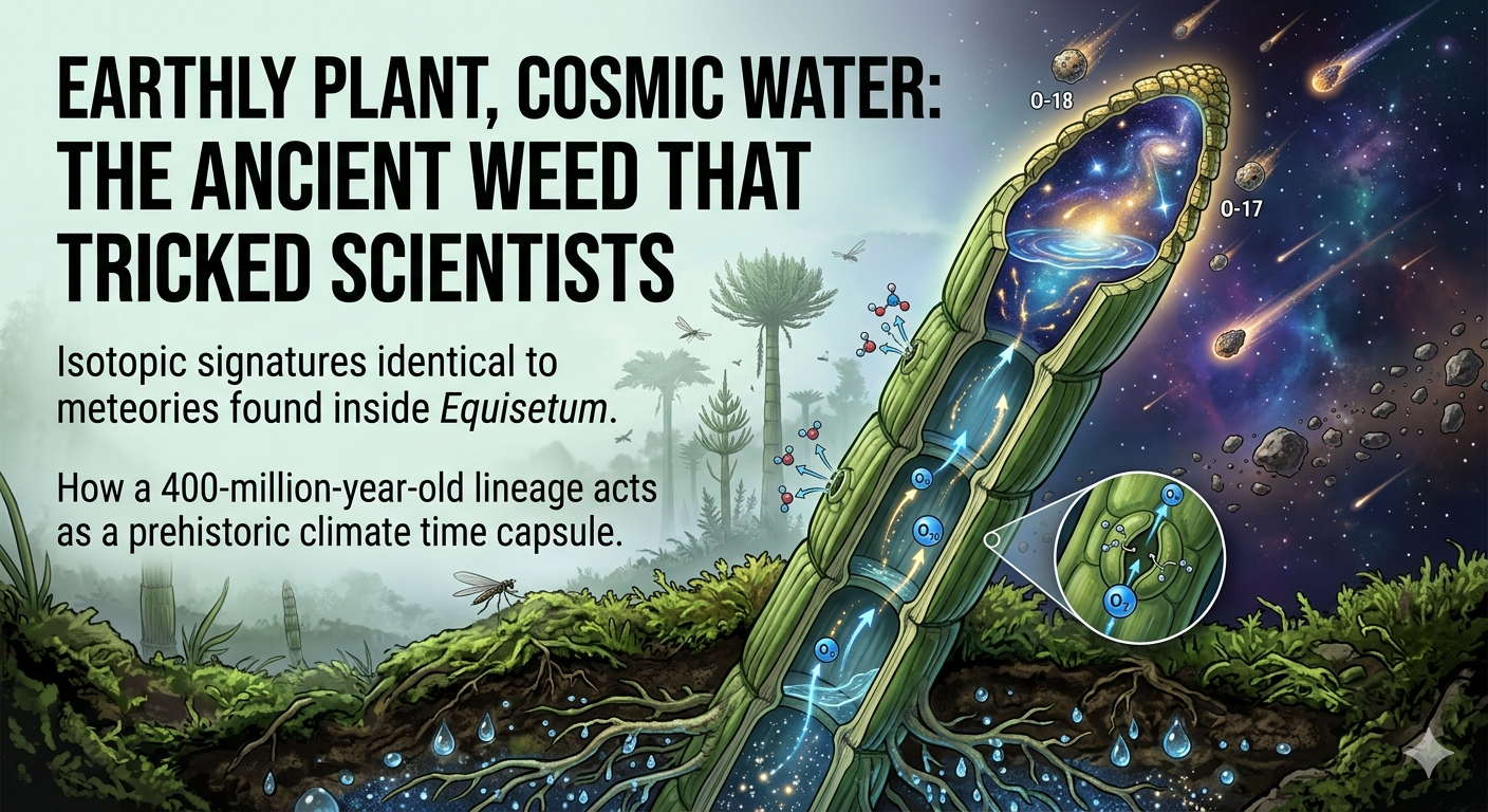 Illustration of horsetail plant that contains water that resembles to meteorite water.