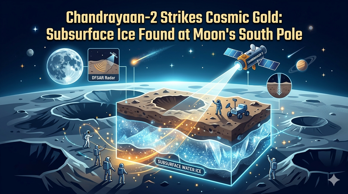 Chandrayaan-2 Strikes Cosmic Gold: Subsurface Ice Found At Moon’s South Pole