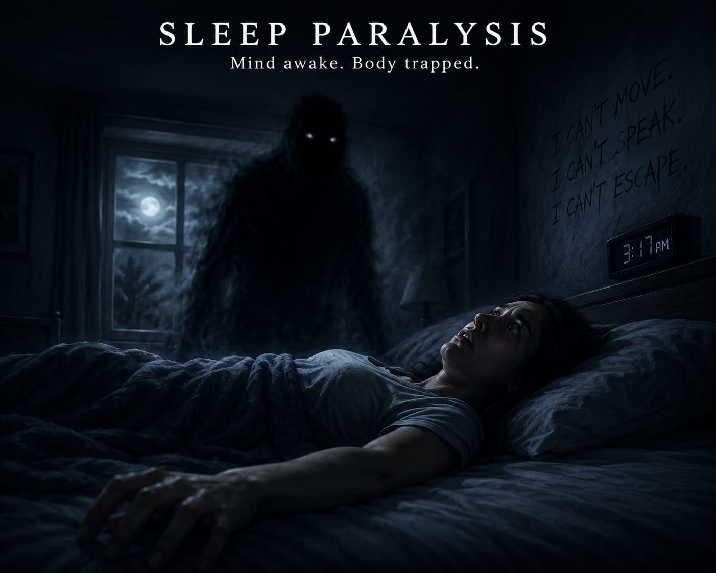 Illustration image of sleep paralysis.