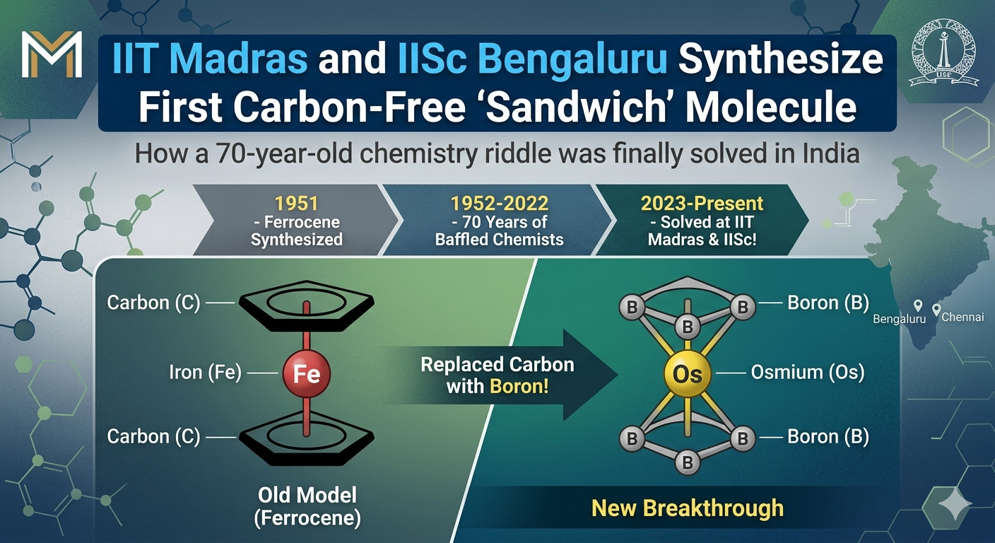 IIT Madras And IISc Bangalore Synthesize First Truly Carbon-Free ‘Sandwich’ Molecule